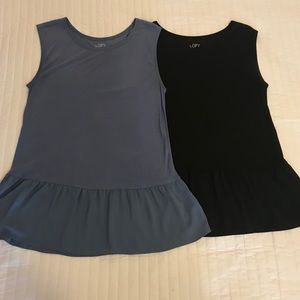 Bundle of two Loft ruffle tops